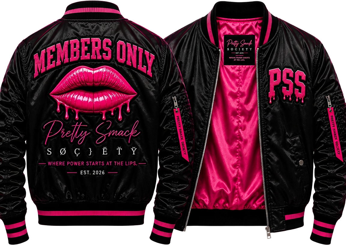 Pretty Smack Society Members Only satin bomber jacket